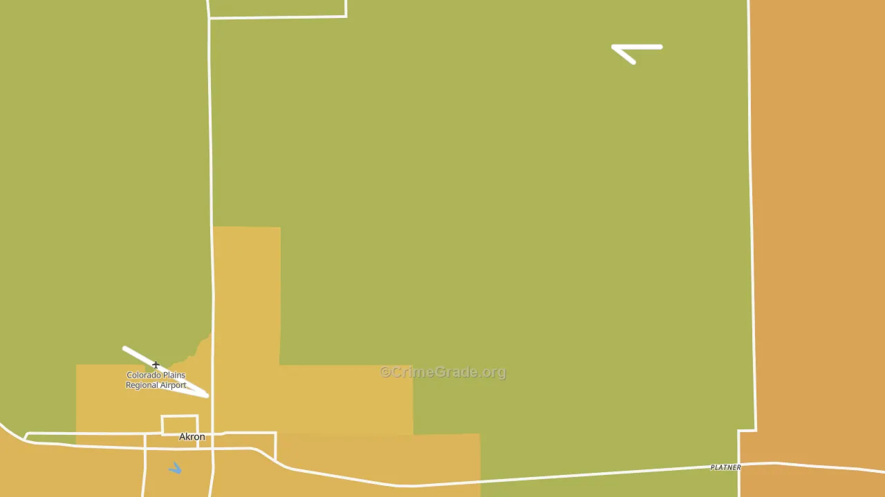 Platner, CO Map of Robbery Rates