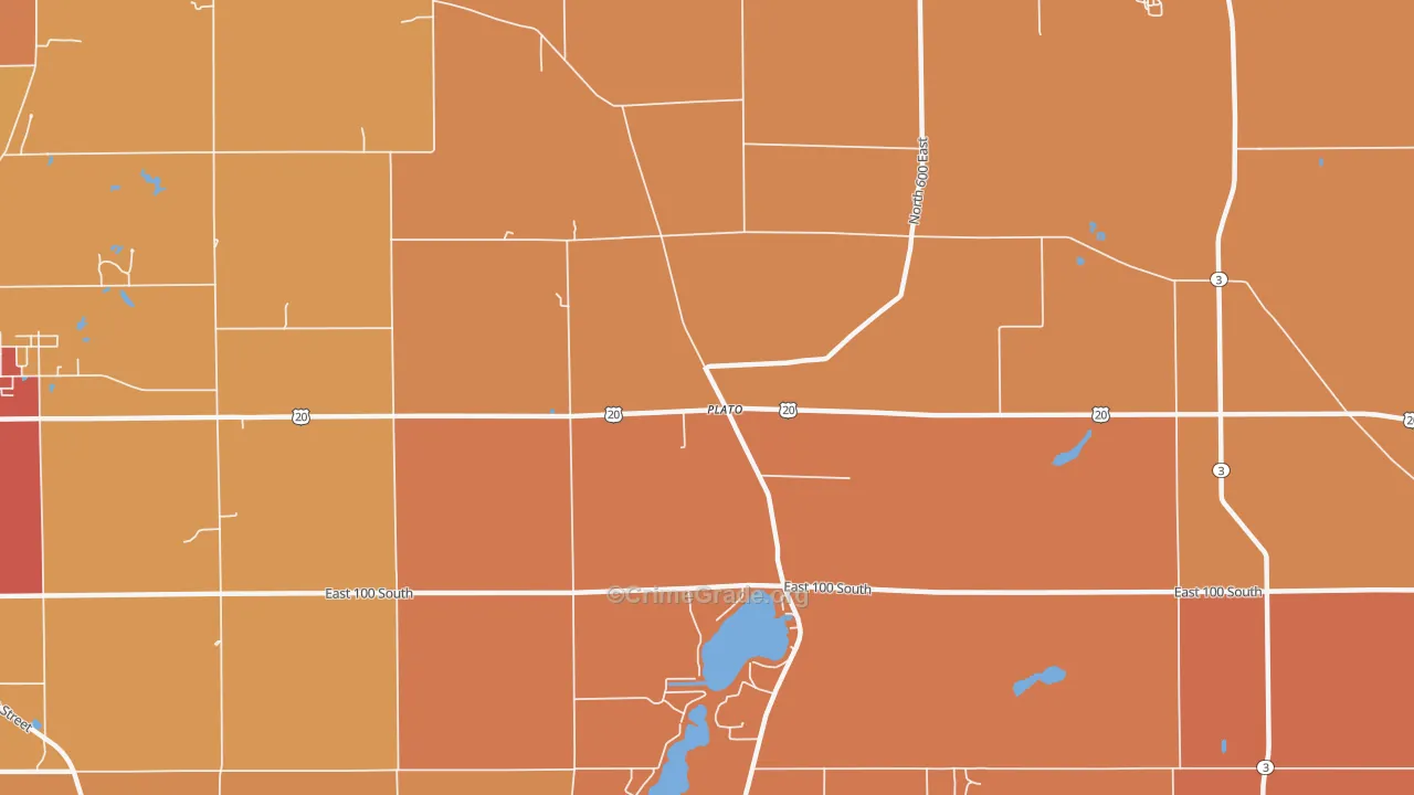 Plato, IN Map of Robbery Rates