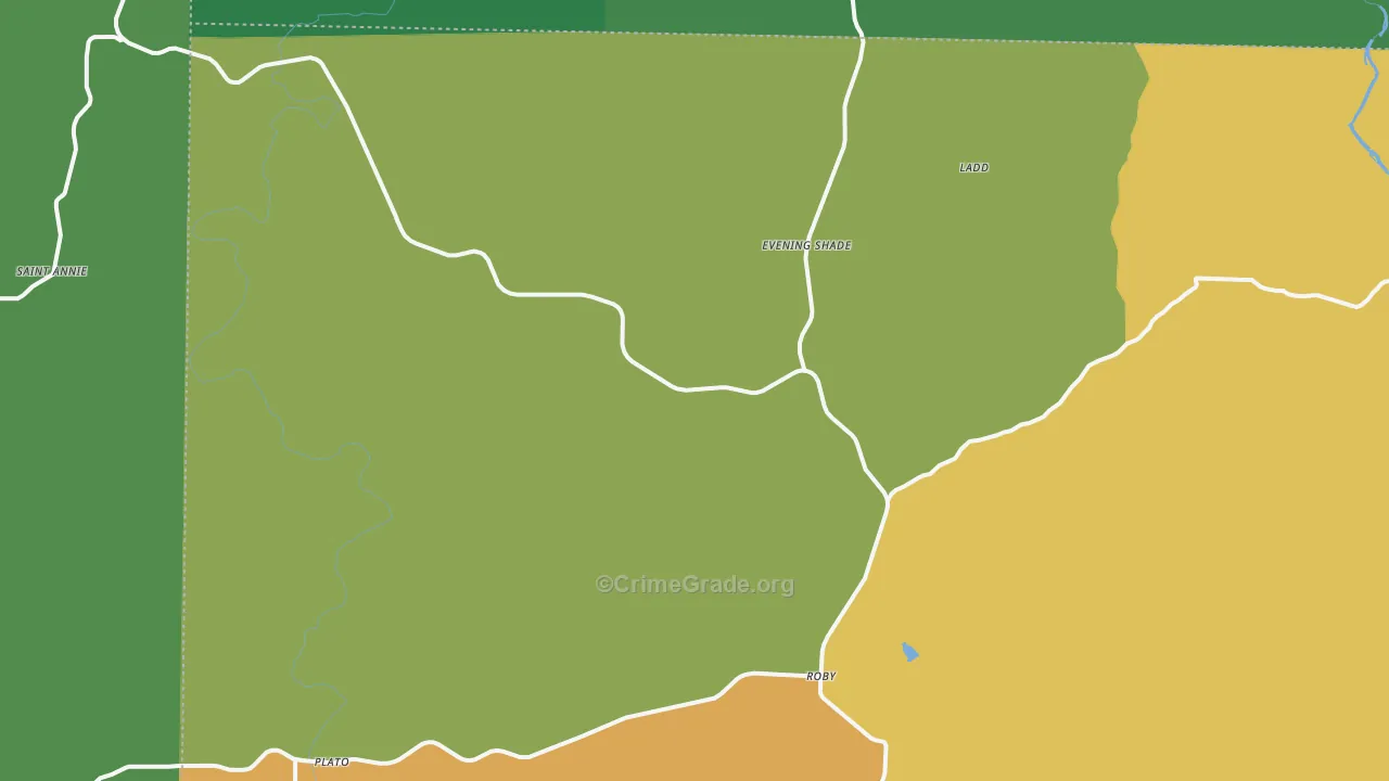 Plato, MO Map of Robbery Rates