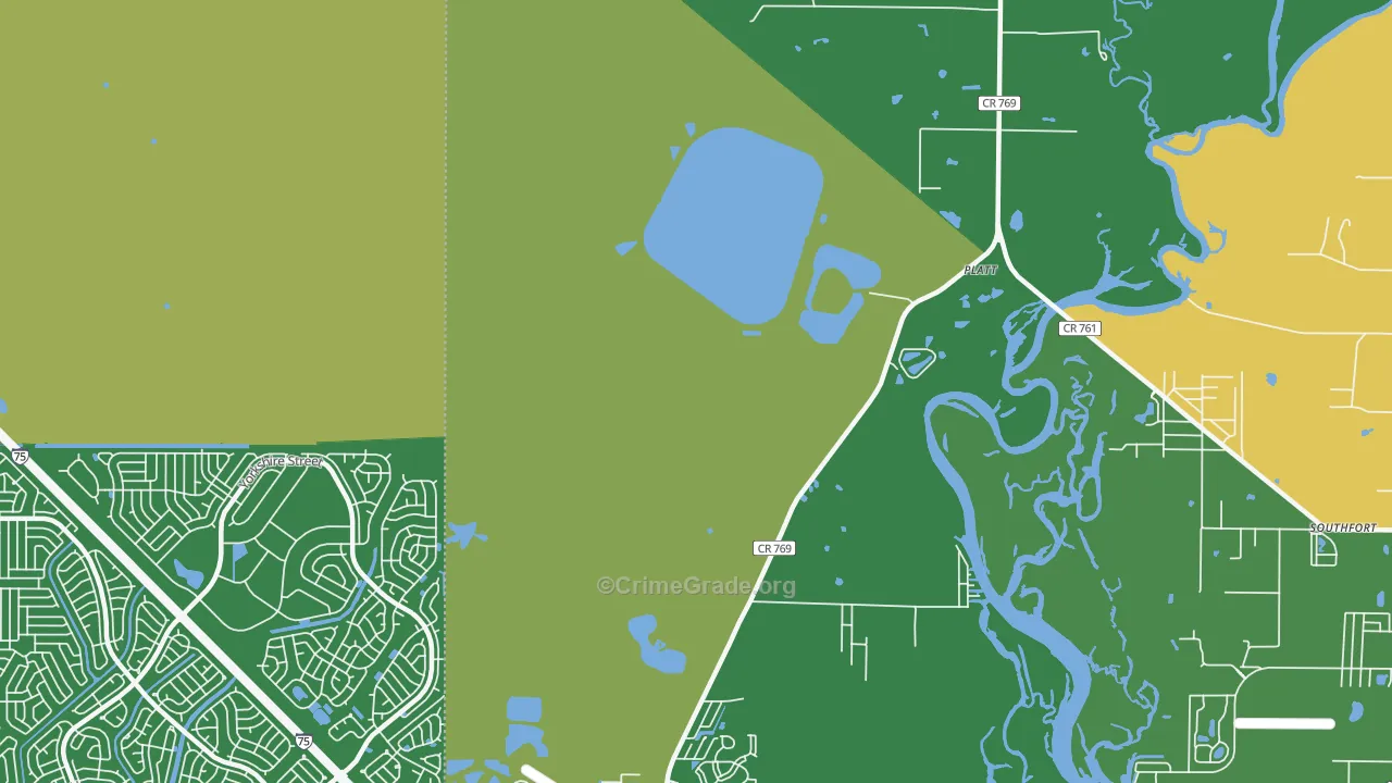 Platt, FL Map of Robbery Rates