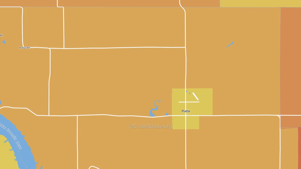 Platte, SD Map of Robbery Rates