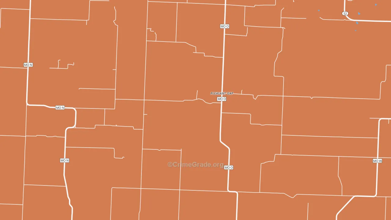 Pleasant Gap, MO Map of Robbery Rates
