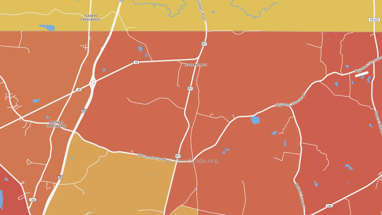 Pleasant Hill, NC Map of Robbery Rates