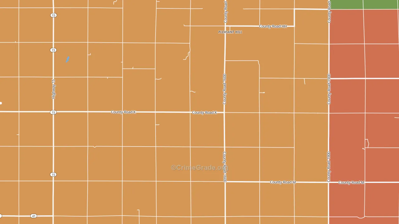 Pleasant Hill, NE Map of Robbery Rates