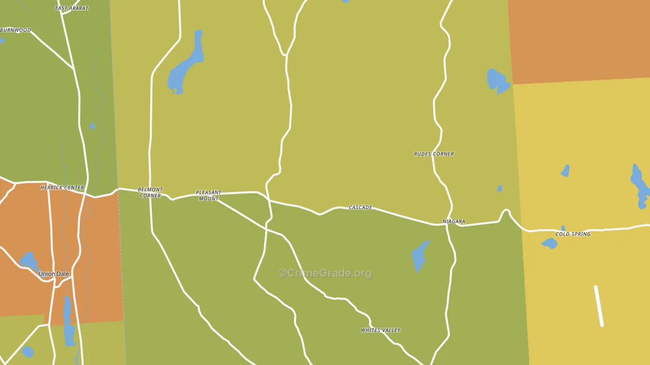 Pleasant Mount, PA Map of Robbery Rates