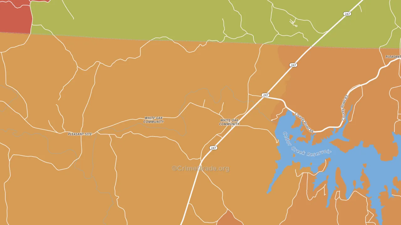 Pleasant Site, AL Map of Robbery Rates