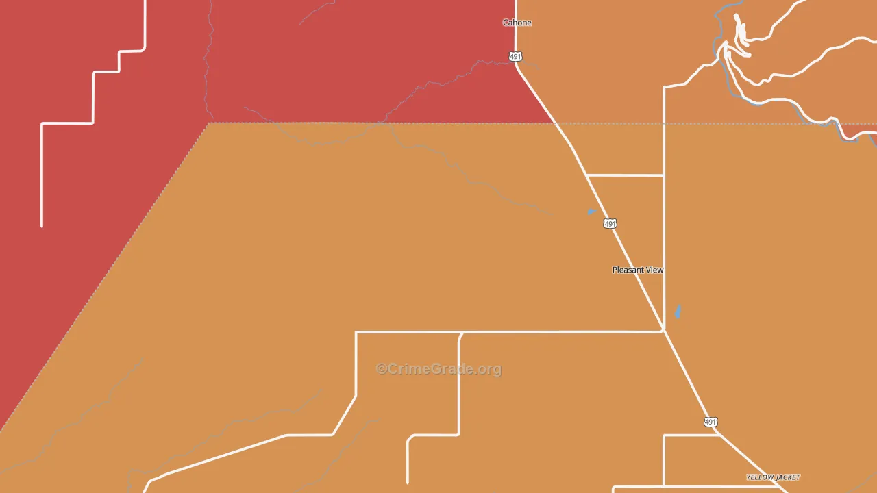 Pleasant View, CO Map of Robbery Rates