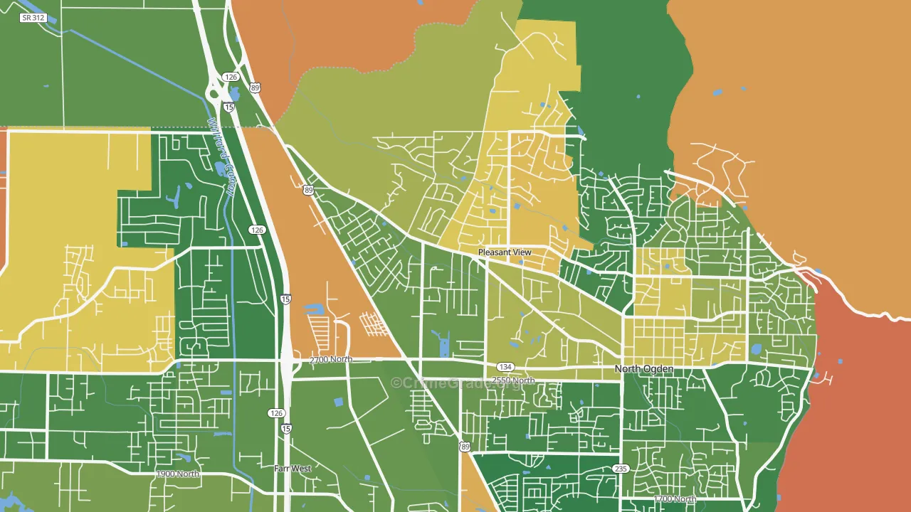 Pleasant View, UT Map of Robbery Rates