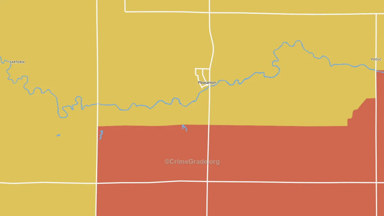Pleasanton, NE Map of Robbery Rates