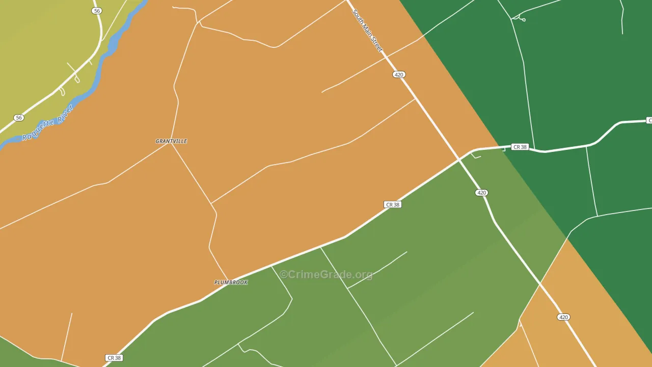 Plumbrook, NY Map of Robbery Rates