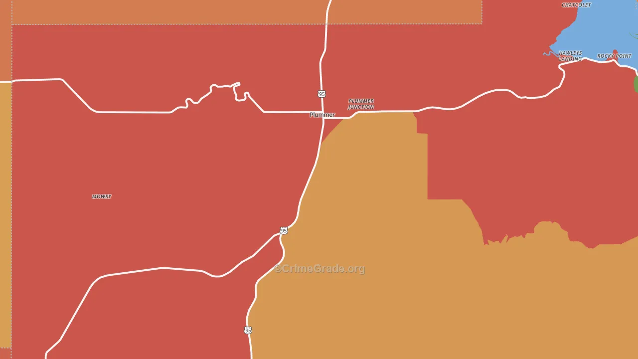 Plummer, ID Map of Robbery Rates