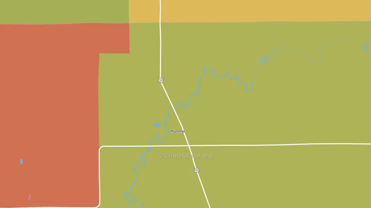Plummer, MN Map of Robbery Rates