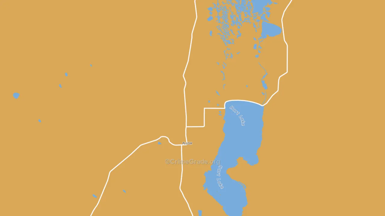 Plush, OR Map of Robbery Rates