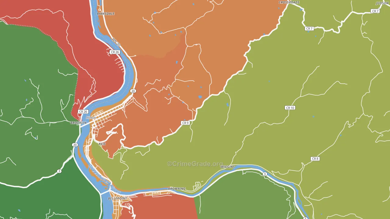Pluto, WV Map of Robbery Rates