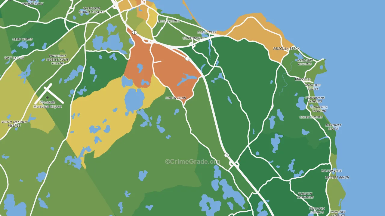 Plymouth, MA Map of Robbery Rates