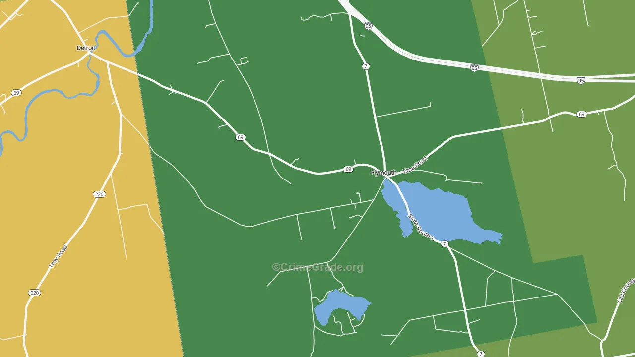 Plymouth, ME Map of Robbery Rates
