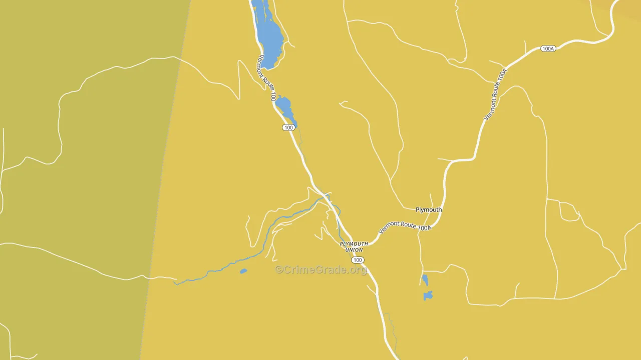 Plymouth Union, VT Map of Robbery Rates