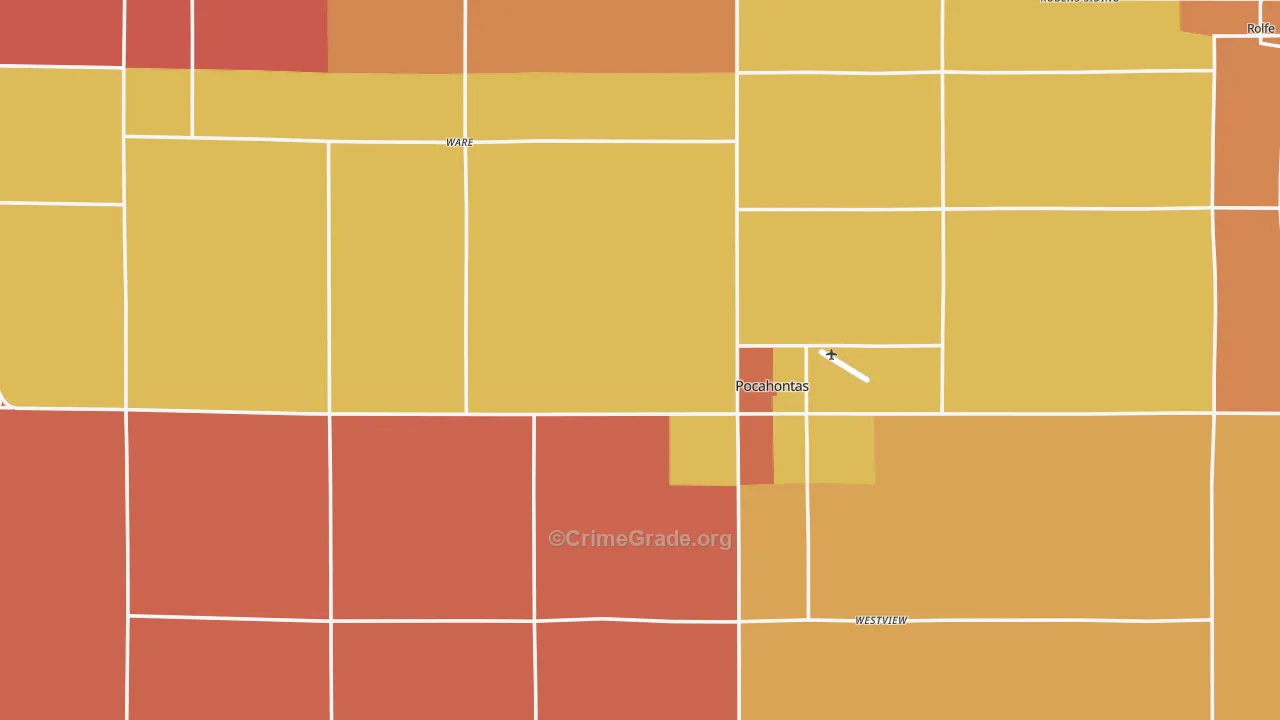 Pocahontas County, IA Map of Robbery Rates