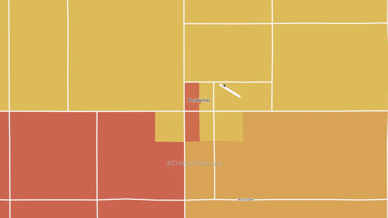 Pocahontas, IA Map of Robbery Rates
