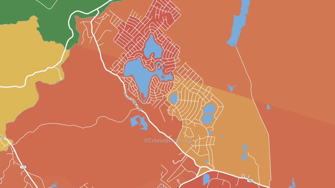 Pocono Lake, PA Map of Robbery Rates
