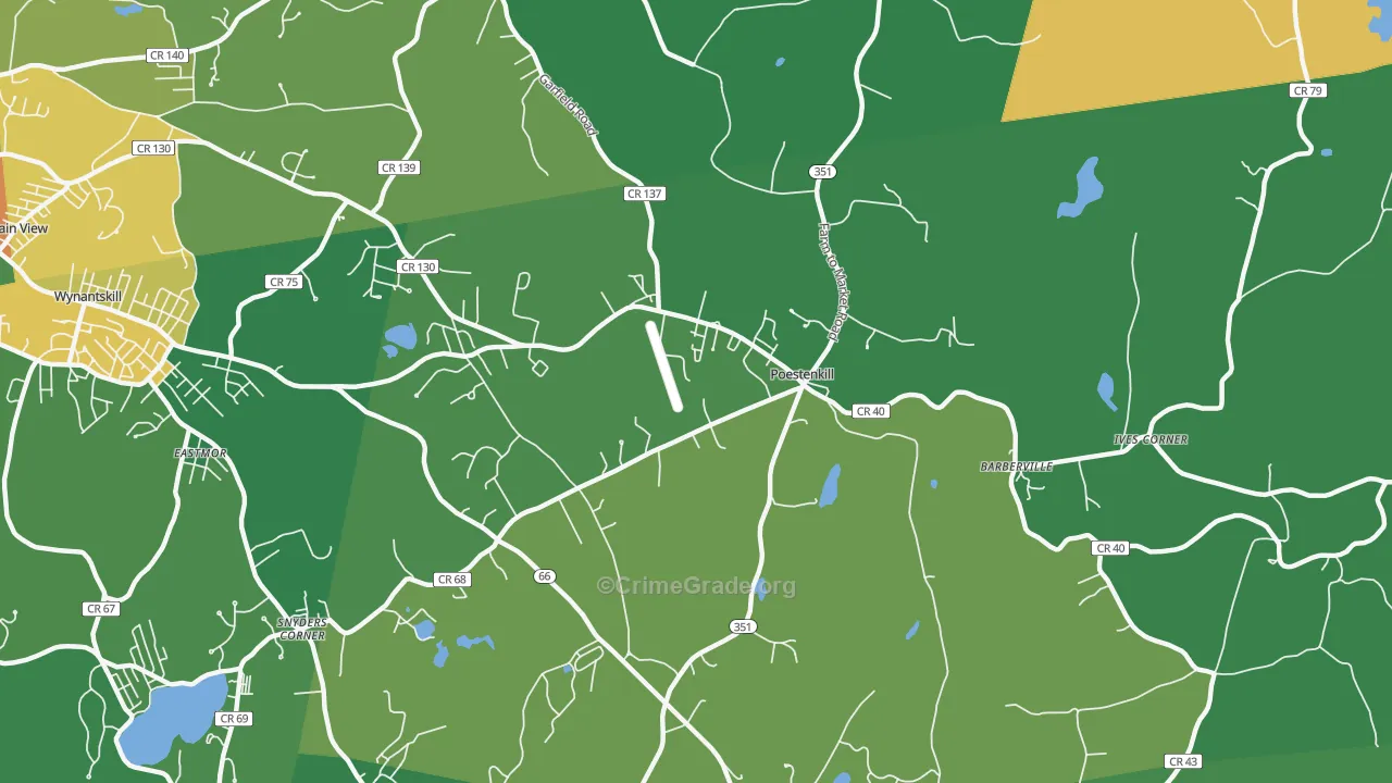 Poestenkill, NY Map of Robbery Rates