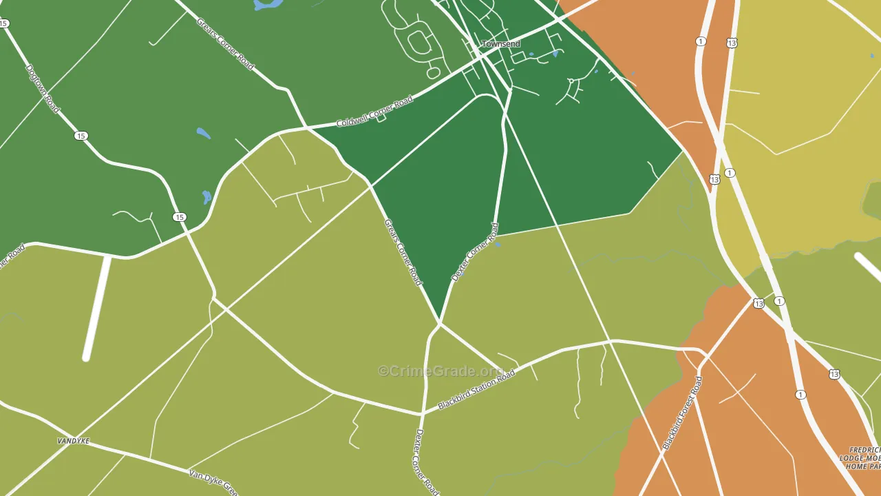 Point Breeze, DE Map of Robbery Rates