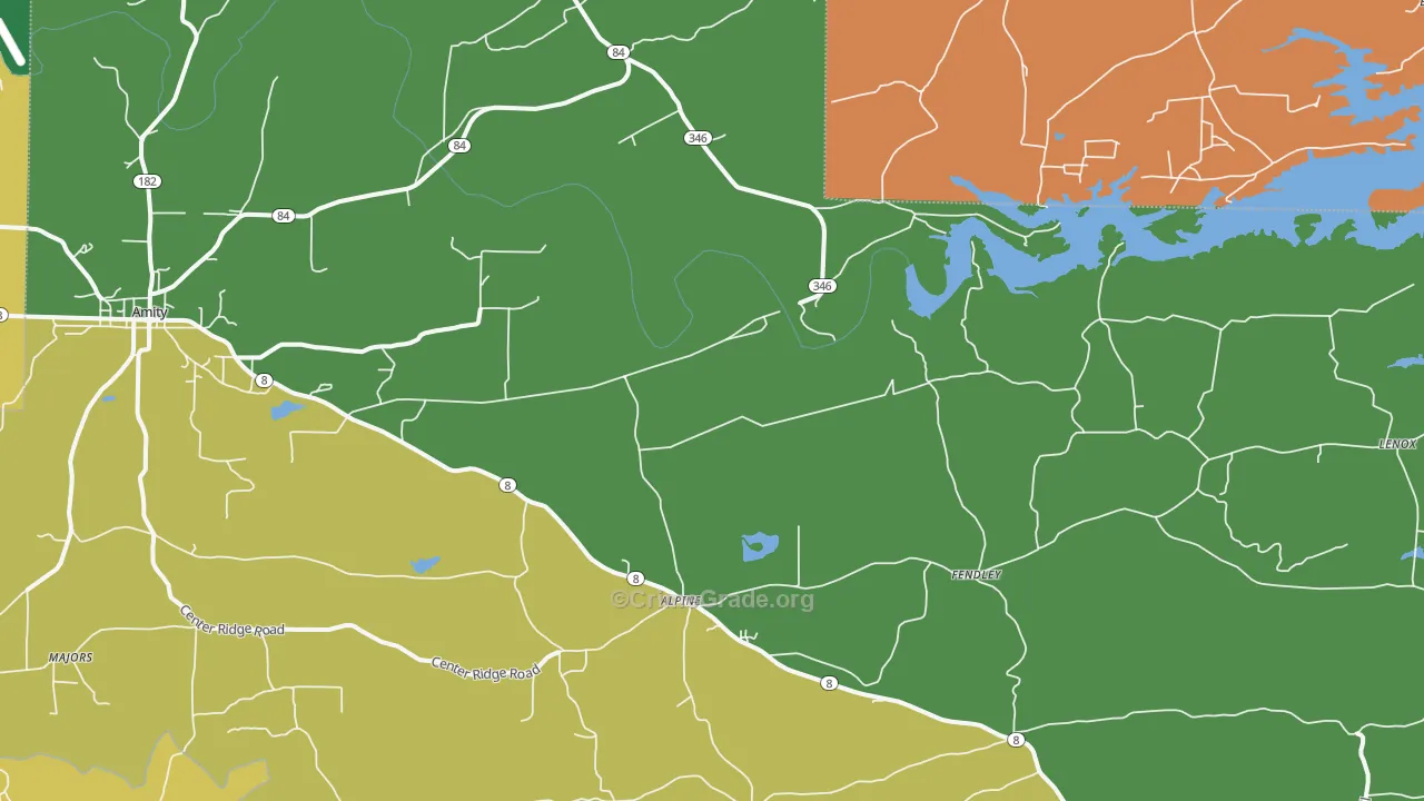 Point Cedar, AR Map of Robbery Rates