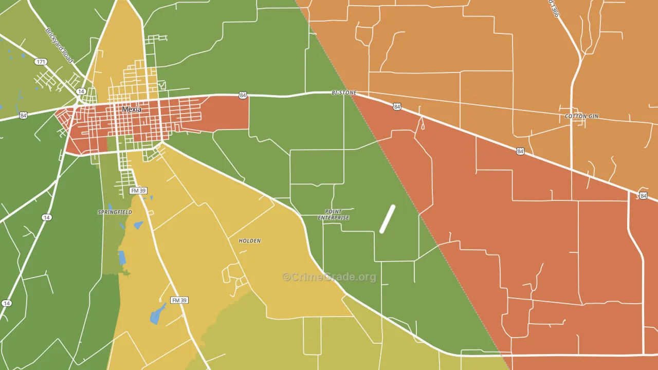Point Enterprise, TX Map of Robbery Rates