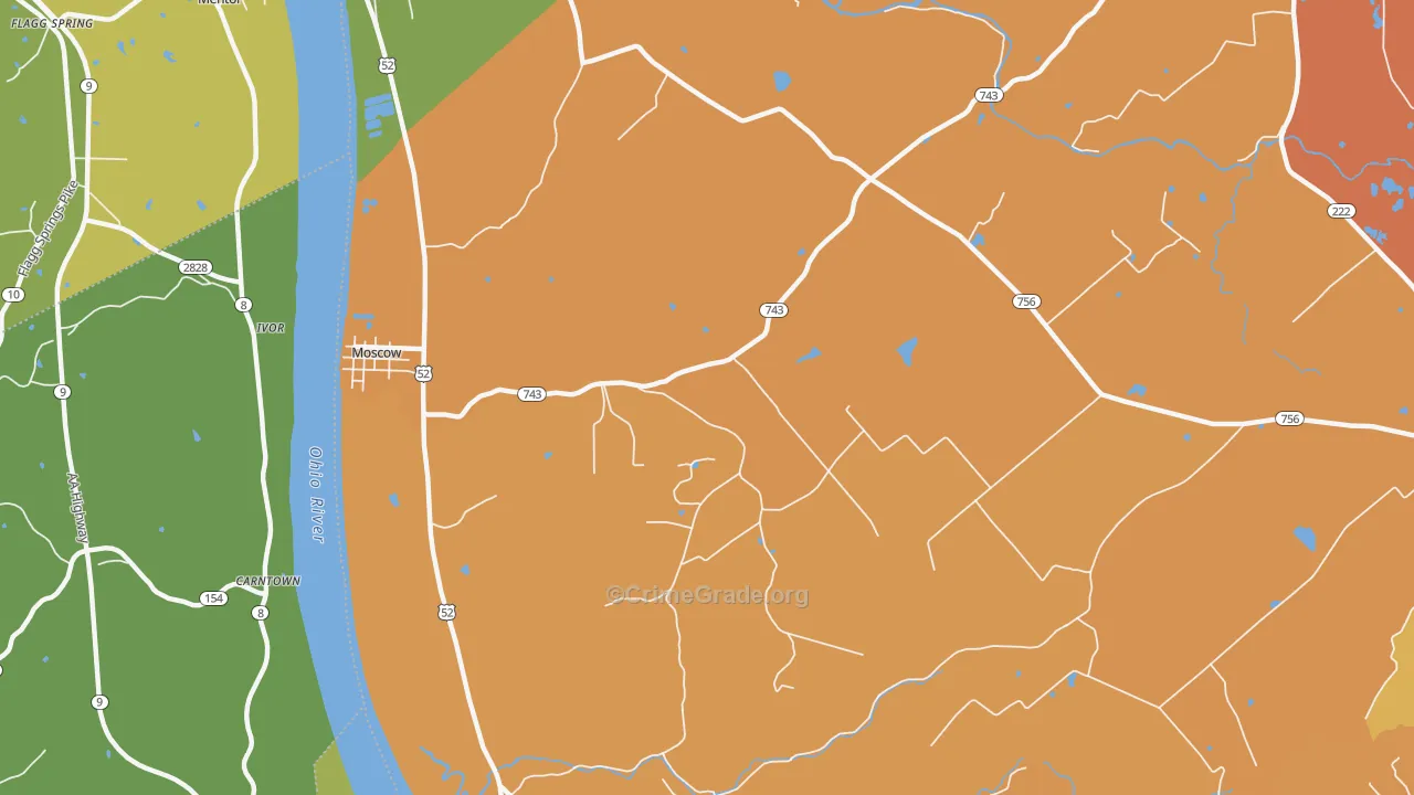 Point Isabel, OH Map of Robbery Rates