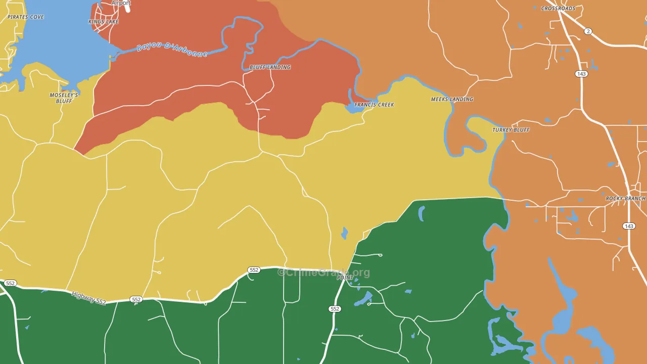 Point, LA Map of Robbery Rates