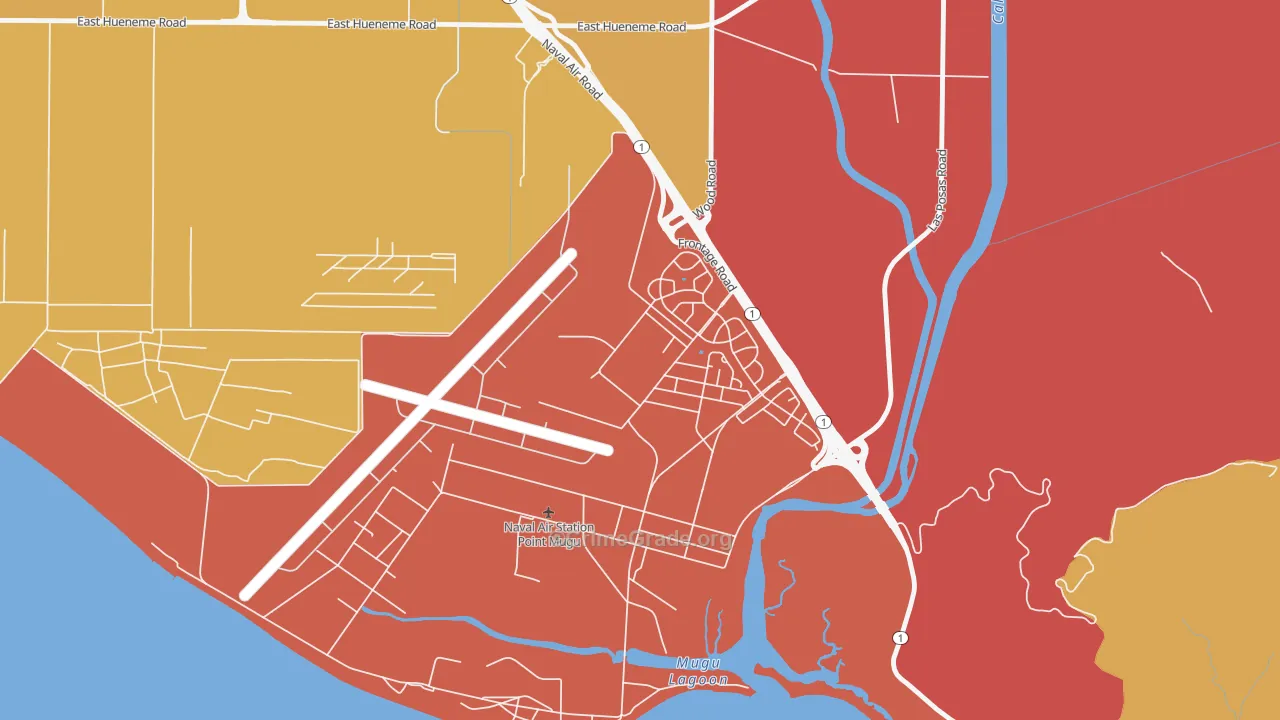 Point Mugu Nawc, CA Map of Robbery Rates