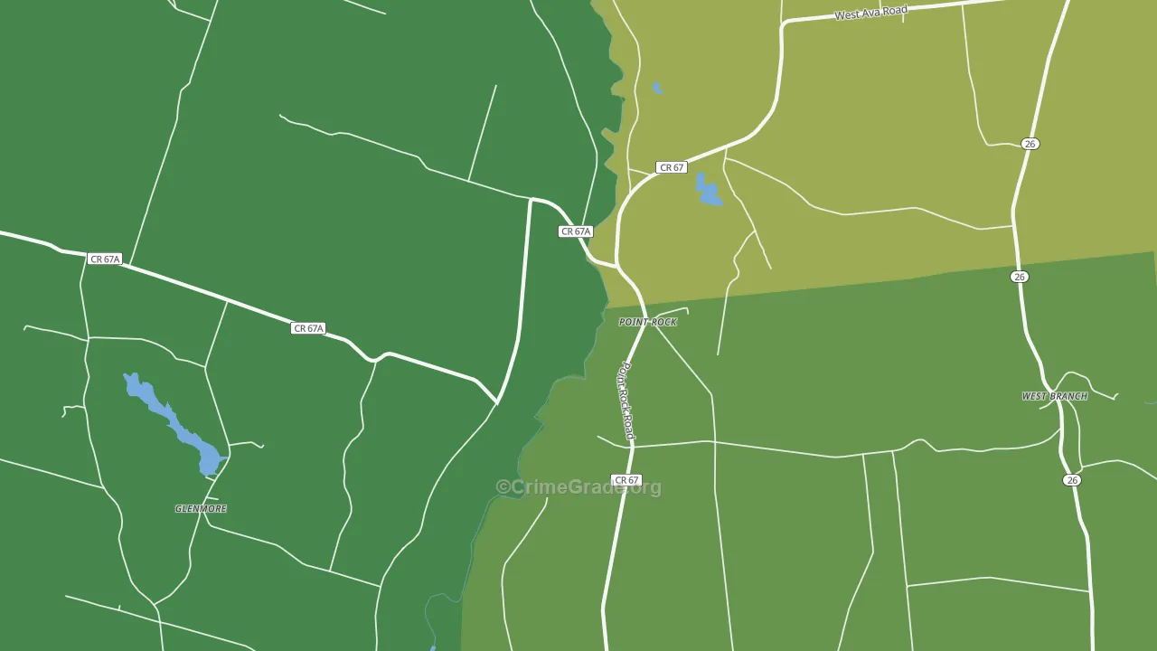 Point Rock, NY Map of Robbery Rates
