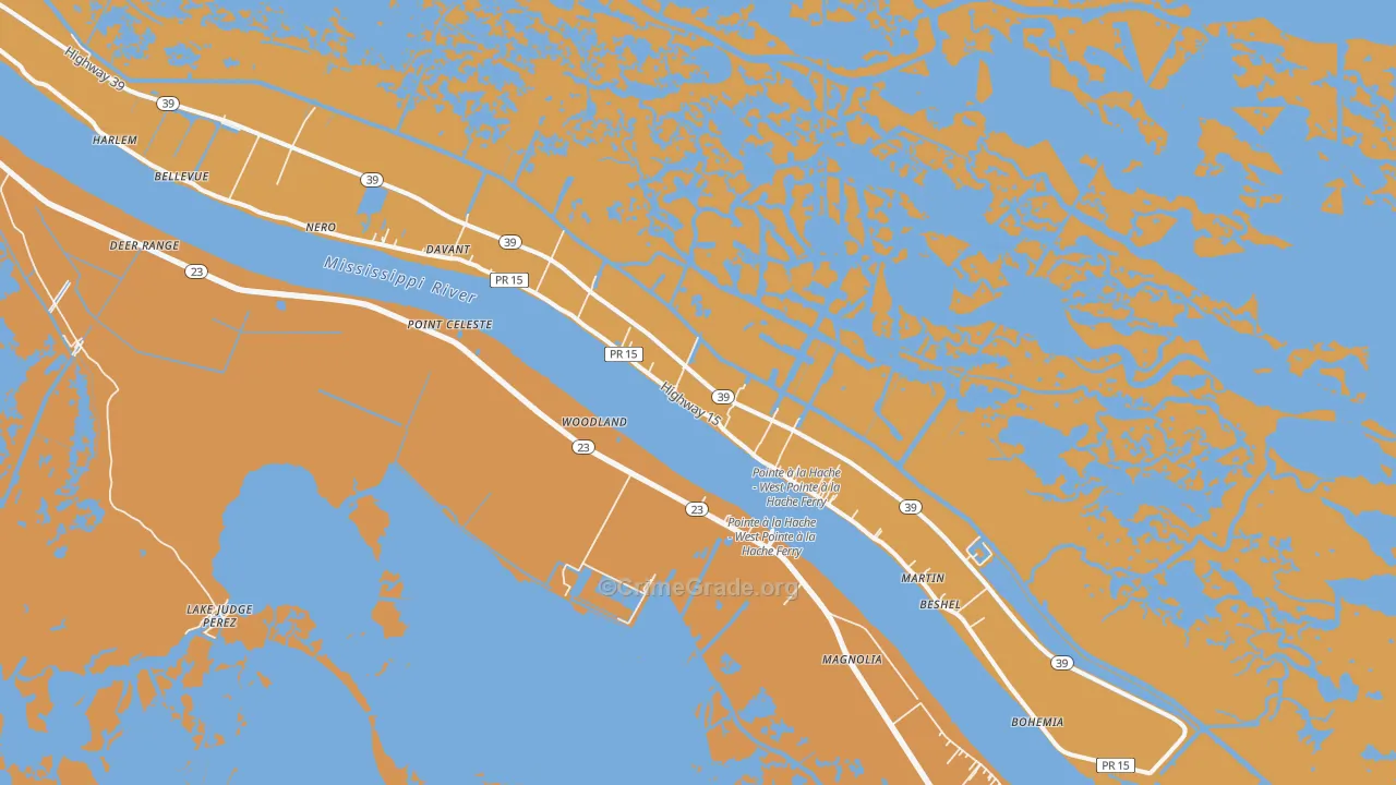 Pointe a la Hache, LA Map of Robbery Rates