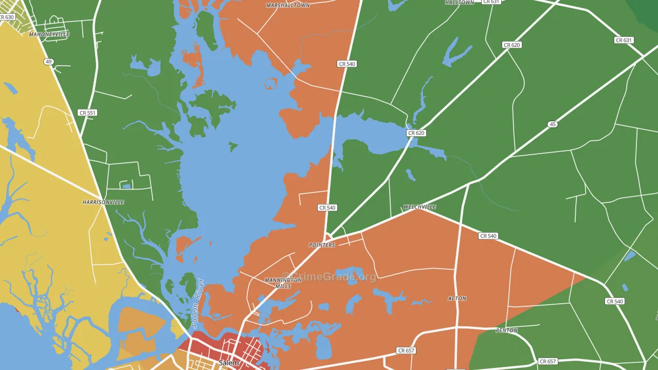 Pointers, NJ Map of Robbery Rates