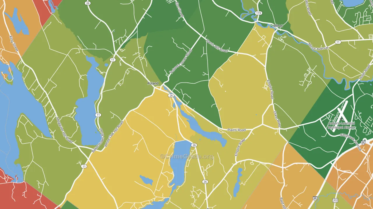 Poland, ME Map of Robbery Rates