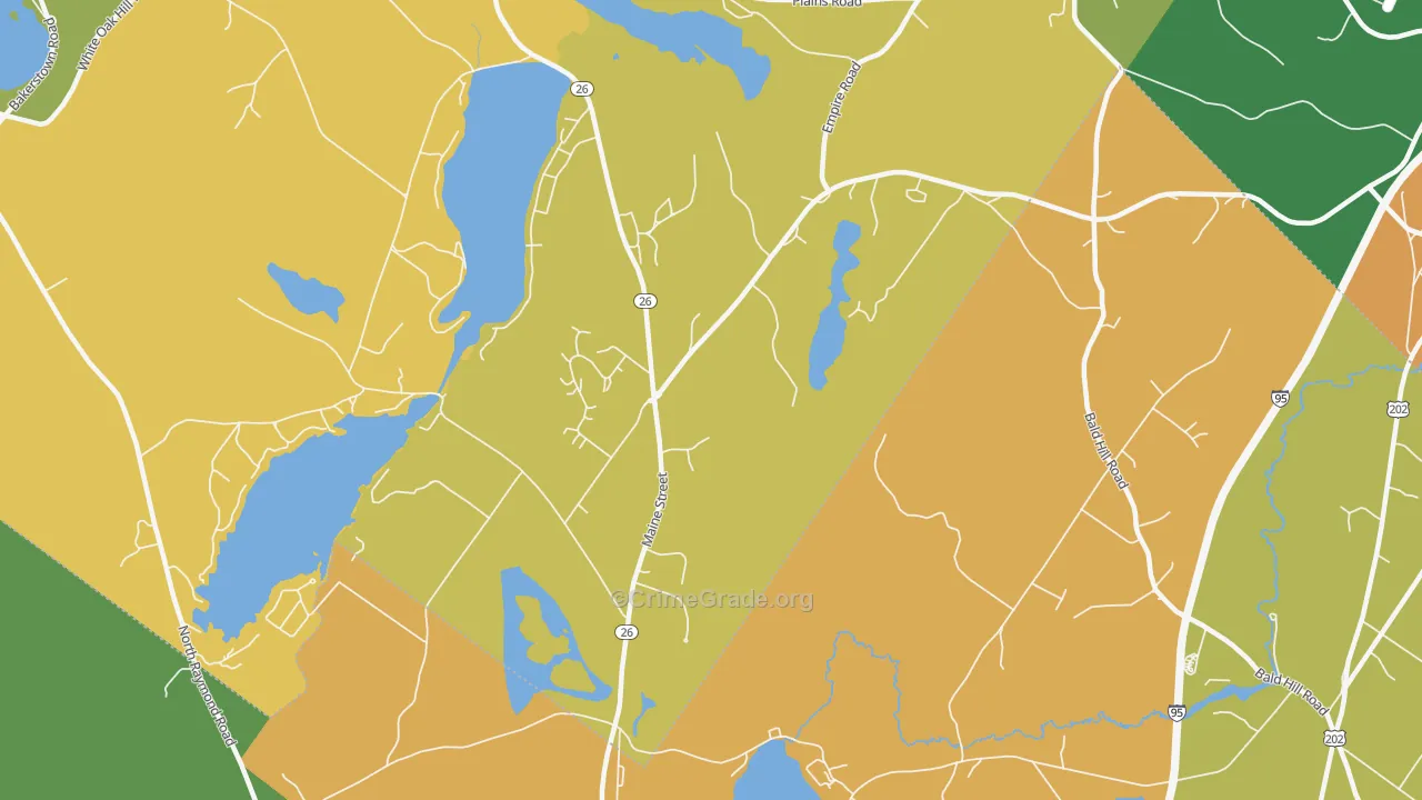 Poland Spring, ME Map of Robbery Rates