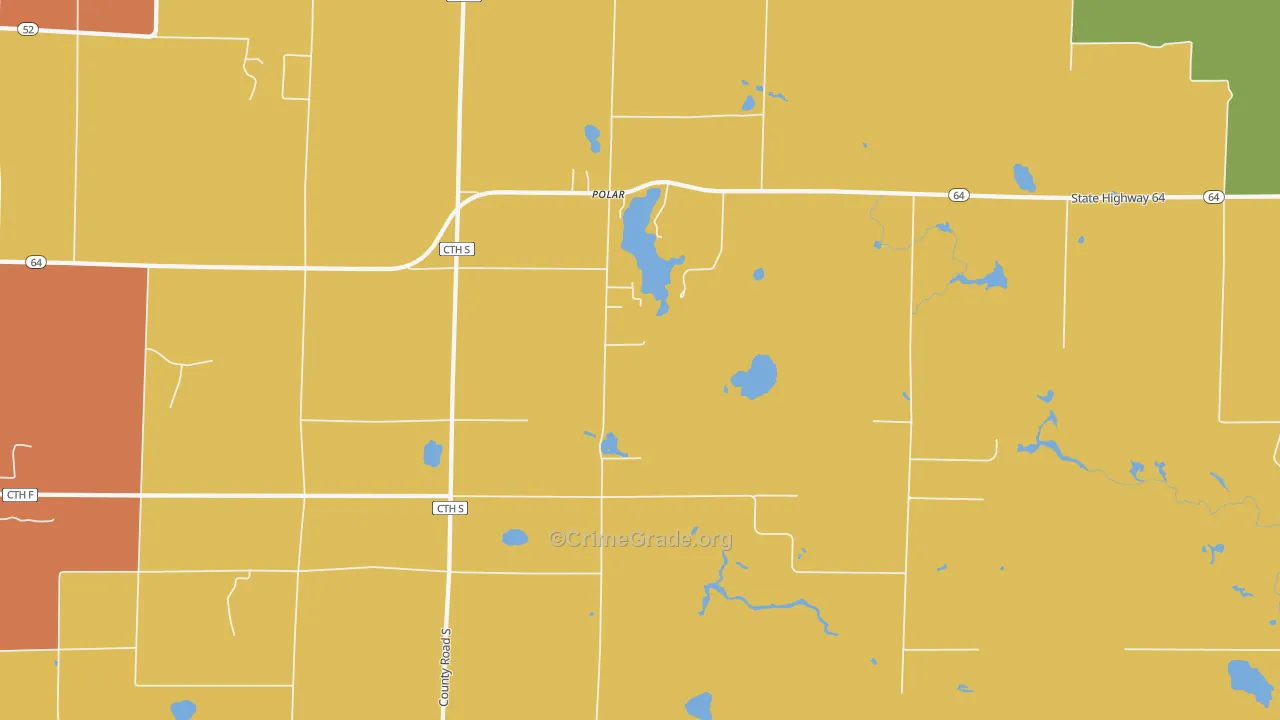 Polar, WI Map of Robbery Rates