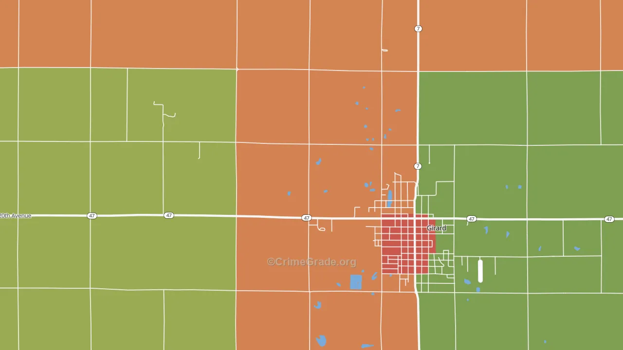 Polk, KS Map of Robbery Rates