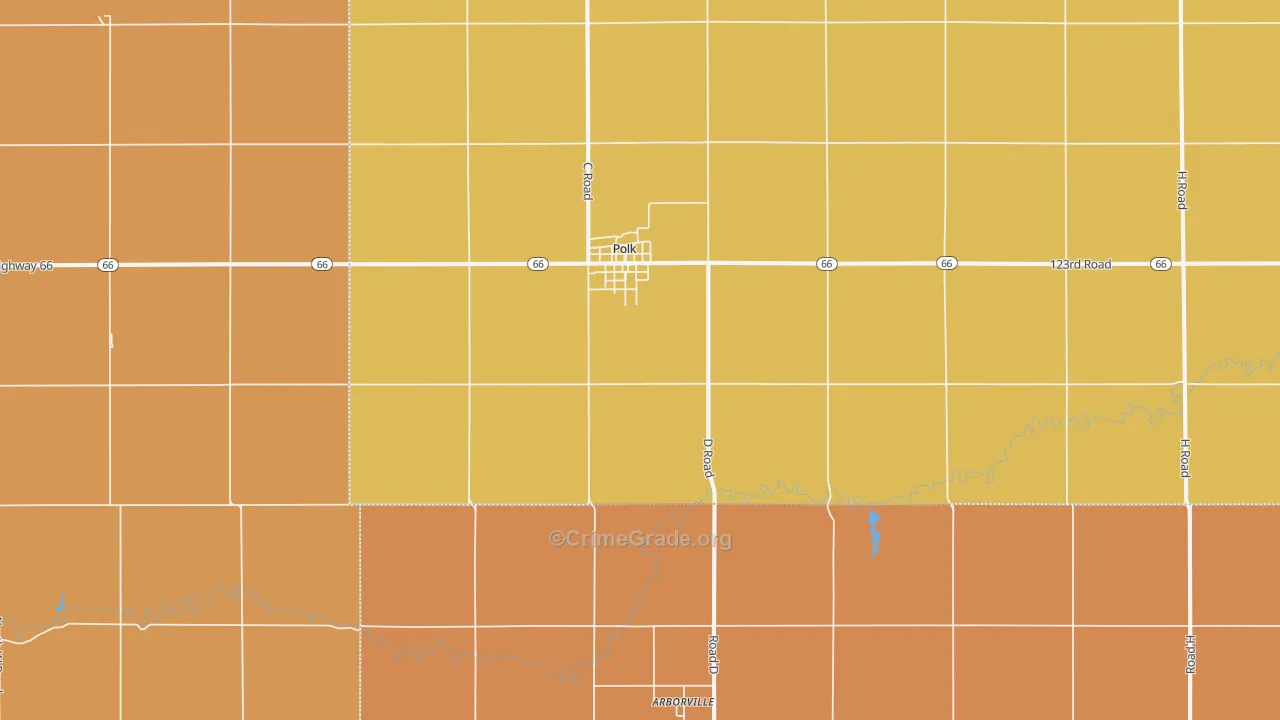 Polk, NE Map of Robbery Rates