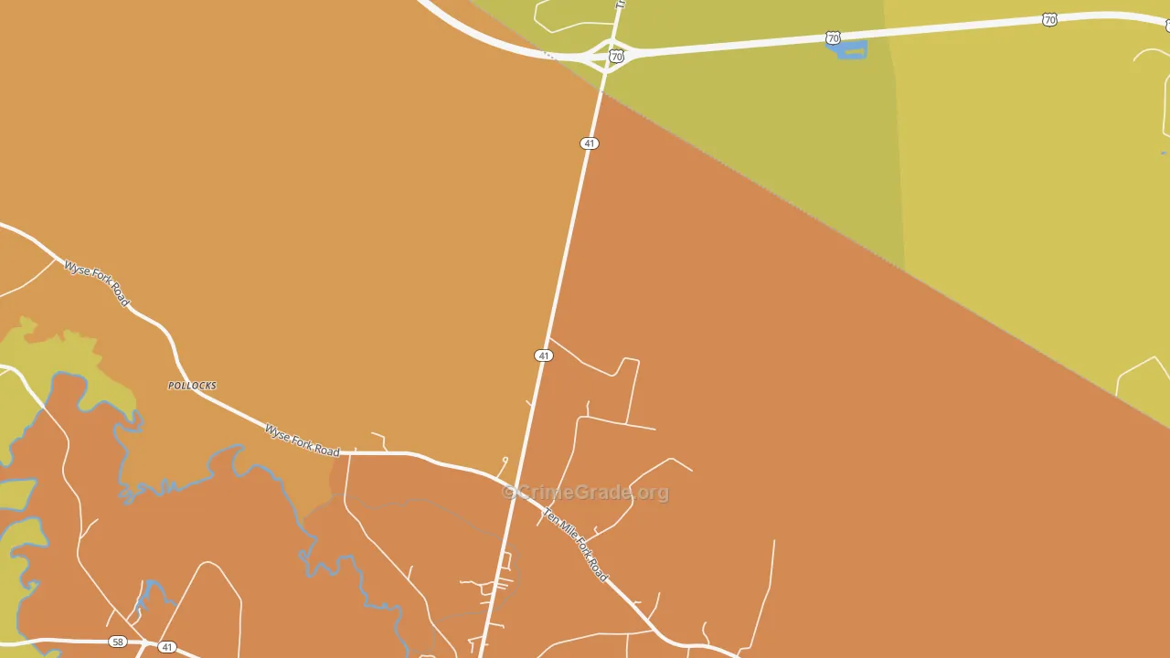 Pollocks, NC Map of Robbery Rates