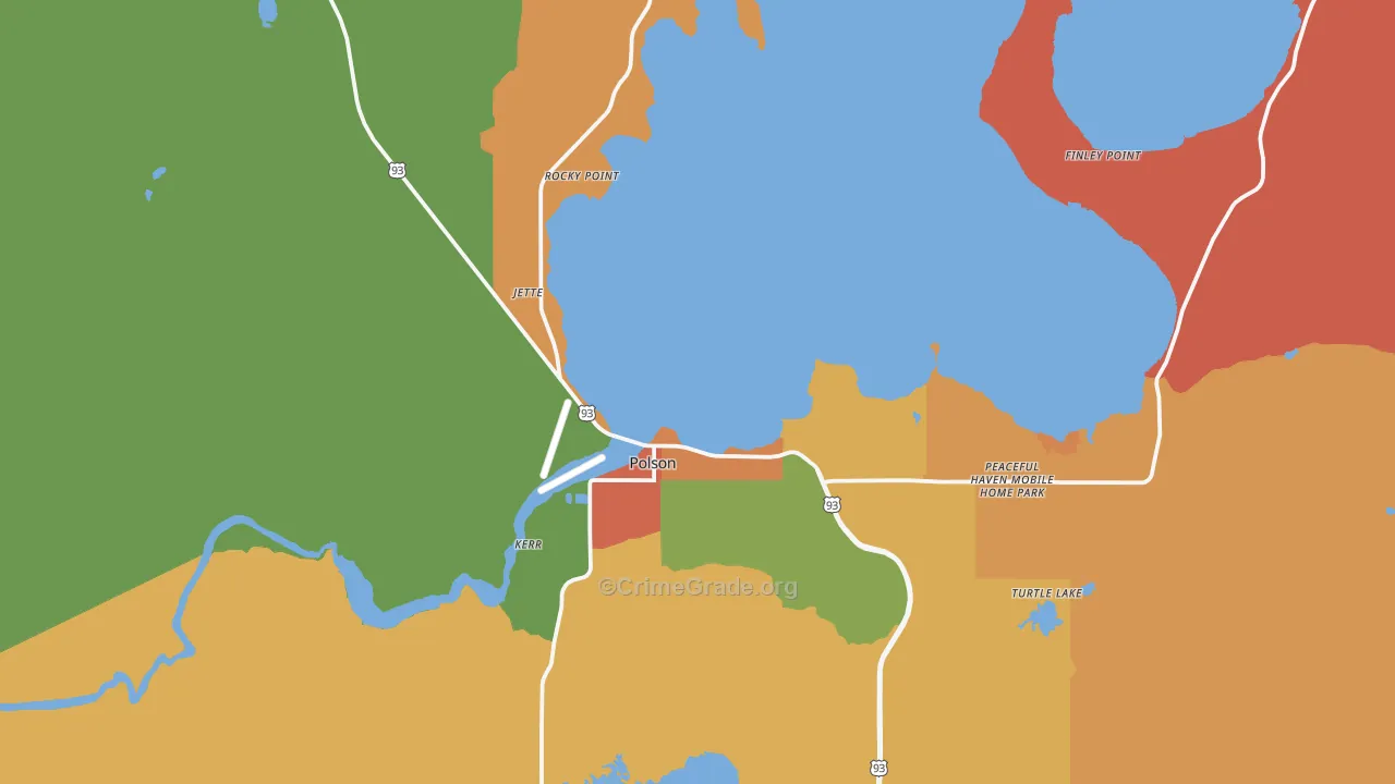 Polson, MT Map of Robbery Rates