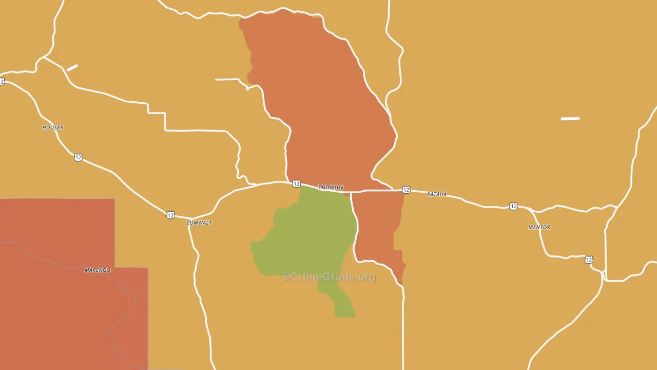 Pomeroy, WA Map of Robbery Rates