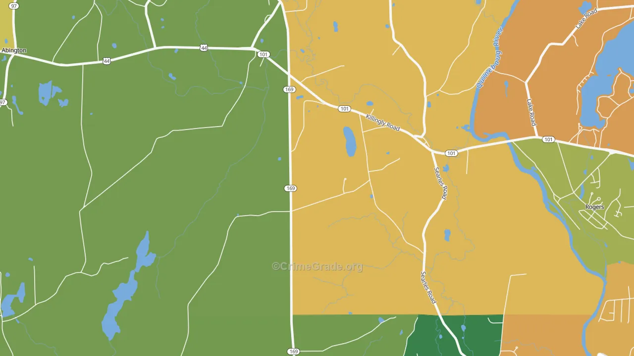 Pomfret Landing, CT Map of Robbery Rates