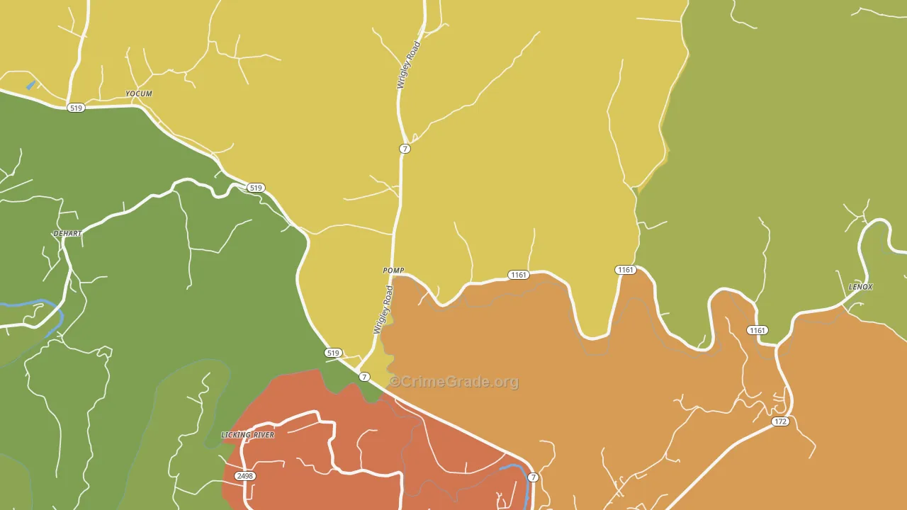 Pomp, KY Map of Robbery Rates