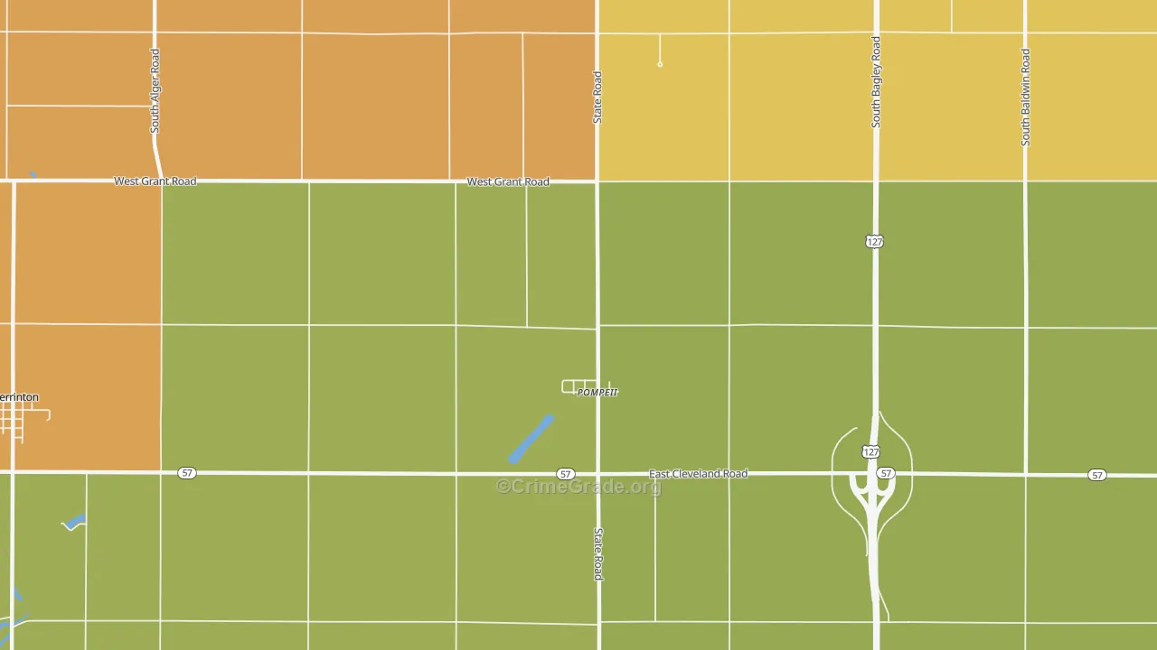 Pompeii, MI Map of Robbery Rates