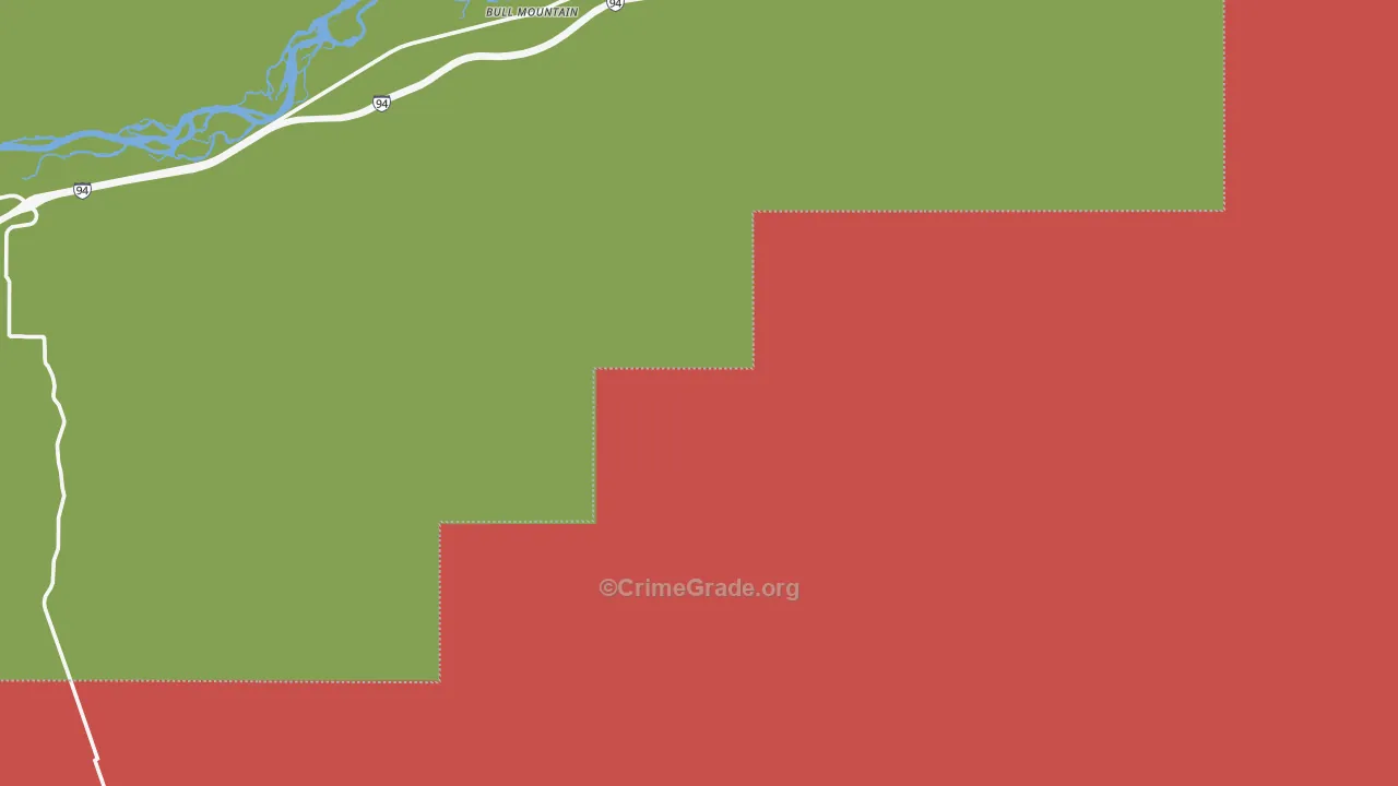 Pompeys Pillar, MT Map of Robbery Rates