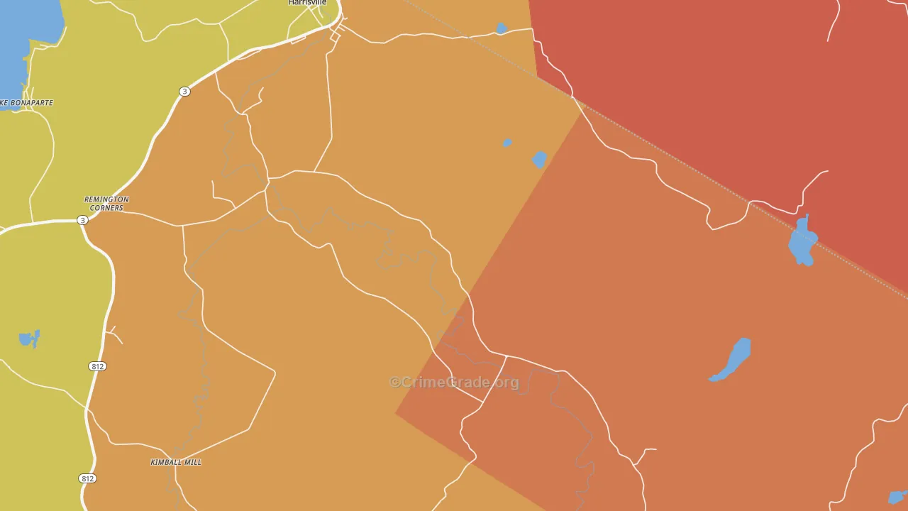 Pond Settlement, NY Map of Robbery Rates