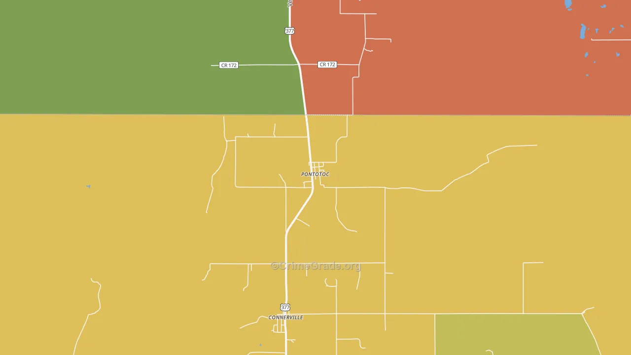 Pontotoc, OK Map of Robbery Rates