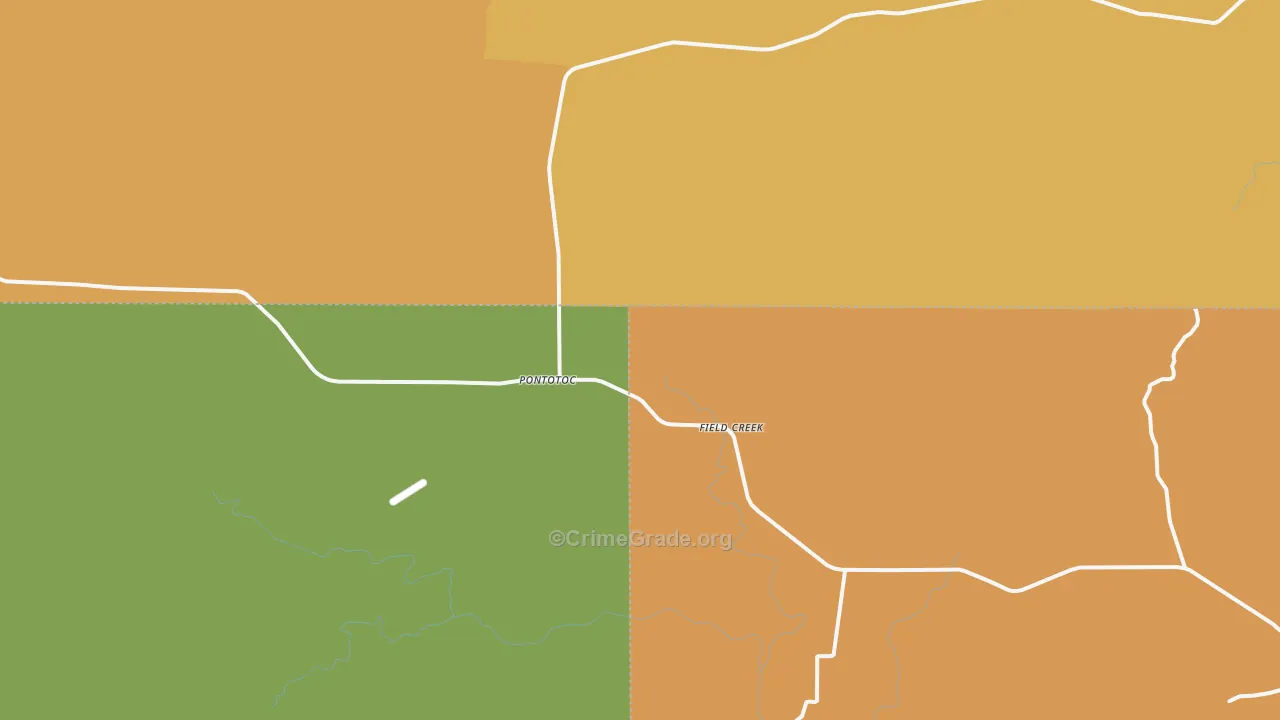 Pontotoc, TX Map of Robbery Rates