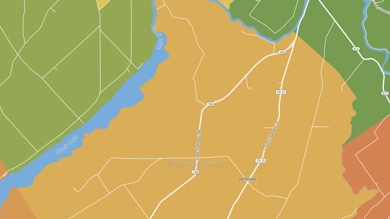 Pope Mills, NY Map of Robbery Rates